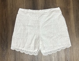Parker &amp; Rowe White Eyelet Lace Shorts Lined Summer Festival Elastic Wai... - $49.49