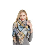  Oversized Scotland Scottish Tartan   Plaid Cashmere Feel Shawl Wrap Bla... - $15.40
