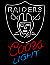 Oakland Raiders Coors Light Neon Sign 16&quot;x12&quot; - £111.11 GBP