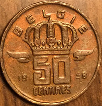 1958 Belgium 50 Centimes Coin - £1.27 GBP
