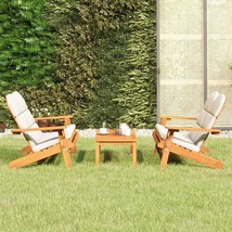  Garden Lounge Set Natural wood, Cream white - $611.49