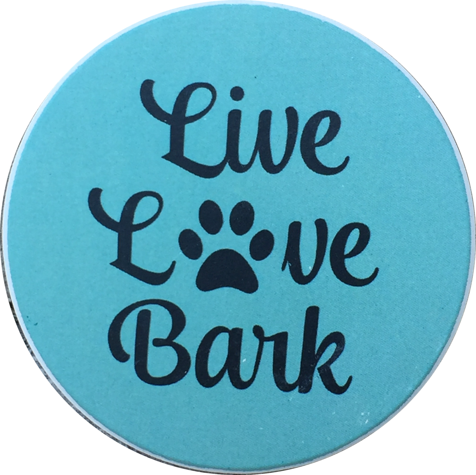 Live Love Bark Dog Paw Print Auto Car Coaster Absorbent Stone - $4.99
