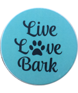 Live Love Bark Dog Paw Print Auto Car Coaster Absorbent Stone - £3.92 GBP