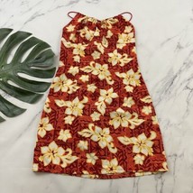 Miken Womens Vintage Y2k Hawaiian Mini Dress Size M Red Yellow Tropical Floral - £23.70 GBP