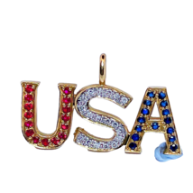 USA Unheated Sapphire Ruby Diamond 14K Gold Pendant, Gem Report, Offers ... - $492.52