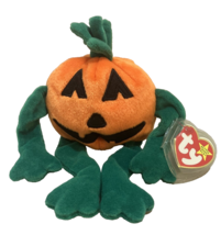 Ty Beanie Babies Orange Pumpkin With Hang &amp; Tush Tags Protector 1998 - £4.64 GBP