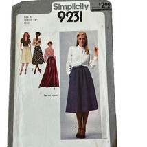 1970s Sewing Pattern Simplicity 9231 Uncut Misses Bias Skirt 3 Lengths &amp;... - $5.76