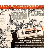 1949 Wrigley&#39;s Spearmint Chewing Gum Advertisement Candy Housewives Tips... - $27.41 CAD