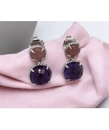 David Yurman 925 Sterling Silver Chatelaine Guava &amp; Amethyst Drop Earrings - $583.73 CAD