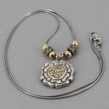 Vintage Ani Le Dodi Israel Sterling &amp; 9ct Gold Hebrew Proverbs 31:10 Necklace - £40.30 GBP
