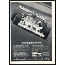 1972 Champion Spark Plugs Vintage Print Ad USAC Triple Crown Race Car Wa... - $10.97