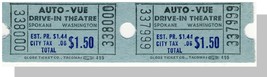 Auto-Vue Drive-In Theatre Tickets/Pair, Spokane, Washington/ - $3.00