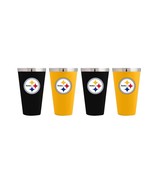 Pittsburgh Steelers NFL Home &amp; Away Stainless Steel Beer Pint 16 oz 4 Set - $80.13 CAD