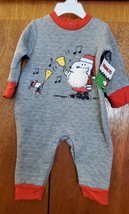 NWT Peanuts Snoopy Christmas infant jumper romper 1 pc unisex pajamas sz choice - £8.82 GBP