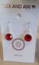 Alex and Ani Light Siam Swarovski Crystals .925 Sterling Drop Earrings Deep Red - £17.35 GBP