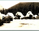 RPPC Cabins and Cars Snoqualmie Pass Summit WA Ellis Photo 4654 Postcard... - $16.78