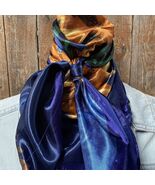 Blue Painted Sunflowers Printed Western Southwestern Wild Rag Scarf Accent - $526.73 MXN