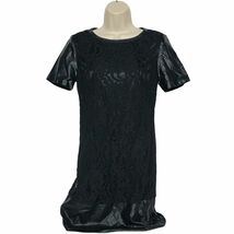 Laundry By Shelli Segal Shift Dress Size 2 Black Floral Lace Zip Up Shor... - $24.26