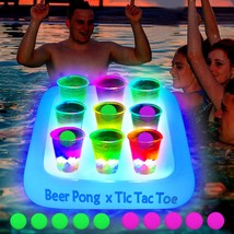 23 23 Inch Glowing Beer Pong Pool Party Rack Tic Tac Toe Floating Rafts ... - £27.52 GBP
