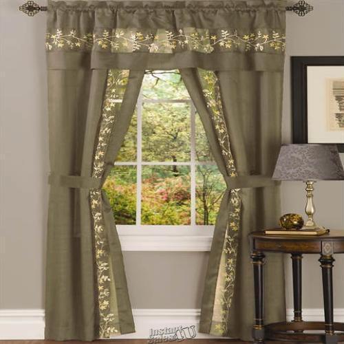 Primary image for Fairfield 5-Piece Window Set Taupe 55" X 63"