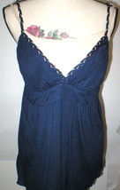 New Womens Navy Blue To The Max Knit Soft Tank Top Crystal Accents Medium M  - £64.30 GBP