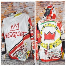 Members Only Large JEAN-MICHEL Basquiat Windbreaker Jacket Mens Multi Nwt - £59.55 GBP