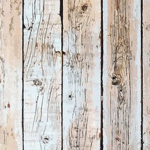 Hellowall Blue Wood Wallpaper Stick And Peel Vintage Wallpaper Distressed Wood - £23.94 GBP