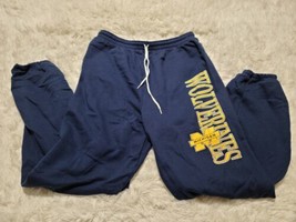 University Of Michigan Spellout Joggers Sweatpants L/XL Made In USA VTG Blue Tag - £25.36 GBP