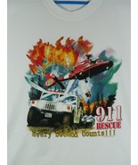 Vtg Hanes 90&#39;s Wild Side 911 Humvee Firefighter Helicopter Forest T-Shir... - $29.99