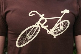 Mens bike bicycle t shirt,  american apparel brown available sizes- s, m, l, xl, - £17.17 GBP