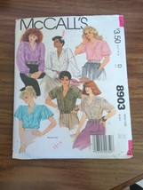 Womens Cut Mccalls 8903 Sewing Pattern Shirt Blouse Tunic Top Size 16 38&quot; Bust - £6.85 GBP