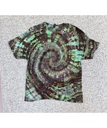 NEW Gilden Men’s Green Brown Spiral Ice Tie Dye Short Sleeve Shirt Size XL - $19.60