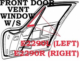 1963-1967 Corvette Weatherstrip Front Door Vent Window Coupe USA Right - £69.73 GBP