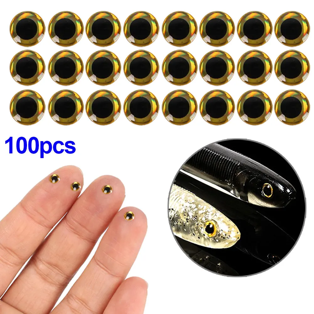 100pcs 6mm 3D Holographic Fishing Lure Fish Eyes Fly Tying Jigs Crafts 88 shop X - $32.54