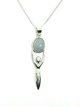 Blue Lace Goddess Pendant &amp; Chain All Sterling Silver Jewellery Boxed Gift - £29.47 GBP
