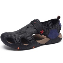 Summer Mesh Beach Shoes Men Fashion Slip-on Sandals Discoloration Black Breathab - £46.02 GBP