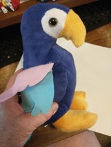 Calplush Parrot Plush stuffed animal toy 2018 purplish blue 8&quot; high - £3.91 GBP