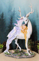 Ebros Large Blonde Fairy Sleeping On Sacred Capiz Blue Pearl Stag Elk Statue - £55.13 GBP
