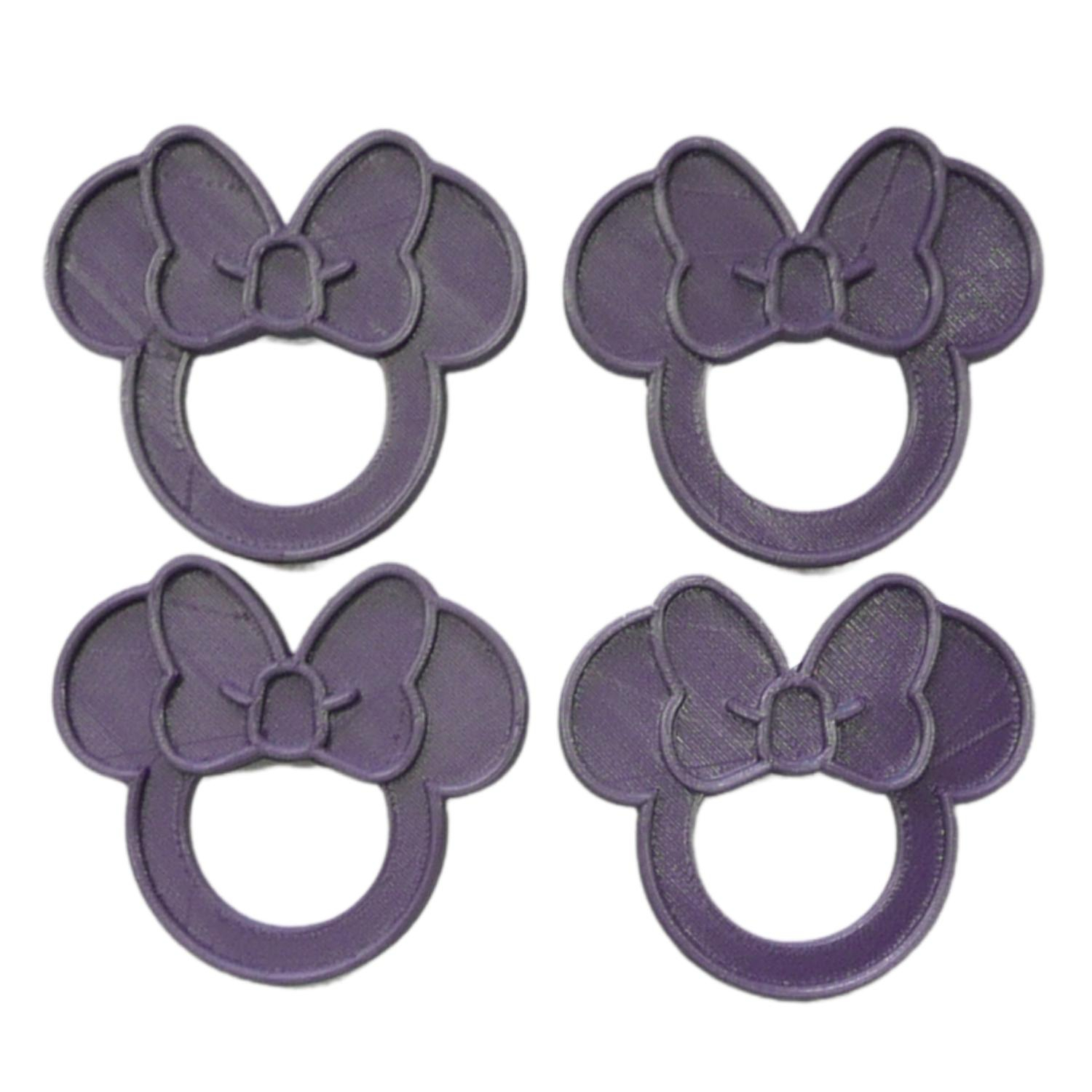 Minnie Mouse Themed Purple Napkin Ring Holders Set Of 4 Made In USA PR4811 - $4.99