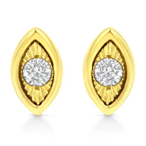 10K Yellow Gold Plated .925 Sterling Silver 1/10 Cttw Miracle-Set Diamon... - £54.11 GBP