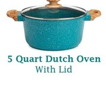 Pioneer Woman ~ TEAL Speckle ~ 5 Quart ~ Dutch Oven w/Lid ~ Cast Aluminum - £40.50 GBP