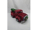 Christmas Tinsel Red Pick Up Truck Christmas Tree Wreath Decor 15&quot; - £31.15 GBP