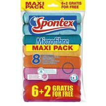 Spontex microfiber cloths towels rags- Pack of 8 - Made in EU - FREE SHIPPING - £15.07 GBP