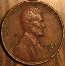 1957 D Usa Lincoln Wheat One Cent Penny Coin - £1.13 GBP