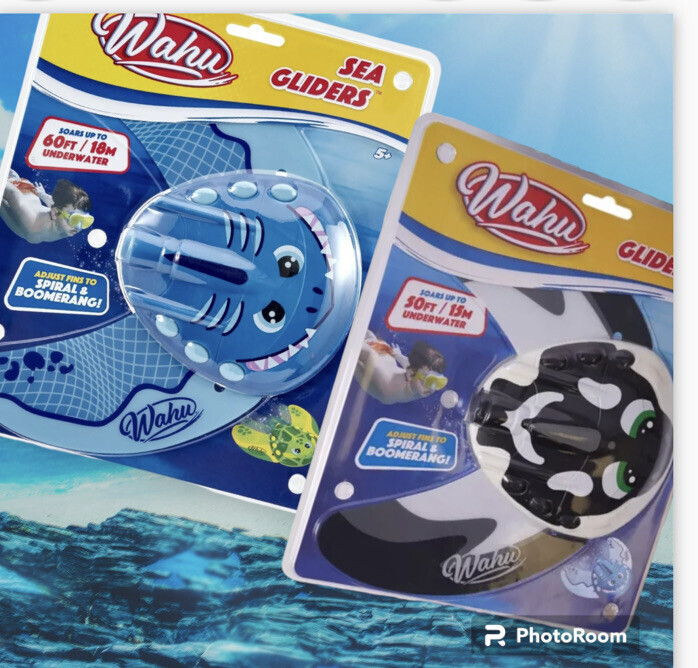 2 pack Wahu Sea Gliders shark &amp; Orca - Underwater Pool Toy Glides Up To ... - $30.49