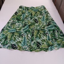 Roz & Ali Women's Green Floral Leaf A-Line Pull-On Skirt Size 1X image 9