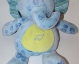 Buba blue plush baby elephant Musical crib hanging striped ears swirls S... - $19.79