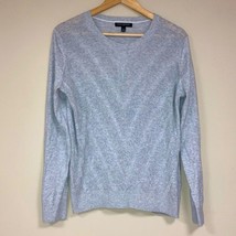 BANANA REPUBLIC Sweater Women’s Large Heather Grey Chevron Forever Lightweight - £33.61 GBP