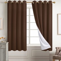 Diraysid 100% Blackout Curtains Chocolate Brown Linen, 2 Panels, W52 X L54 Inch - £37.56 GBP