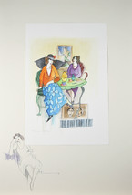 &quot;Two at Tea in Tel Aviv&quot; By Itzchak Tarkay Signed Original Watercolor &amp; Pencil - £5,144.44 GBP